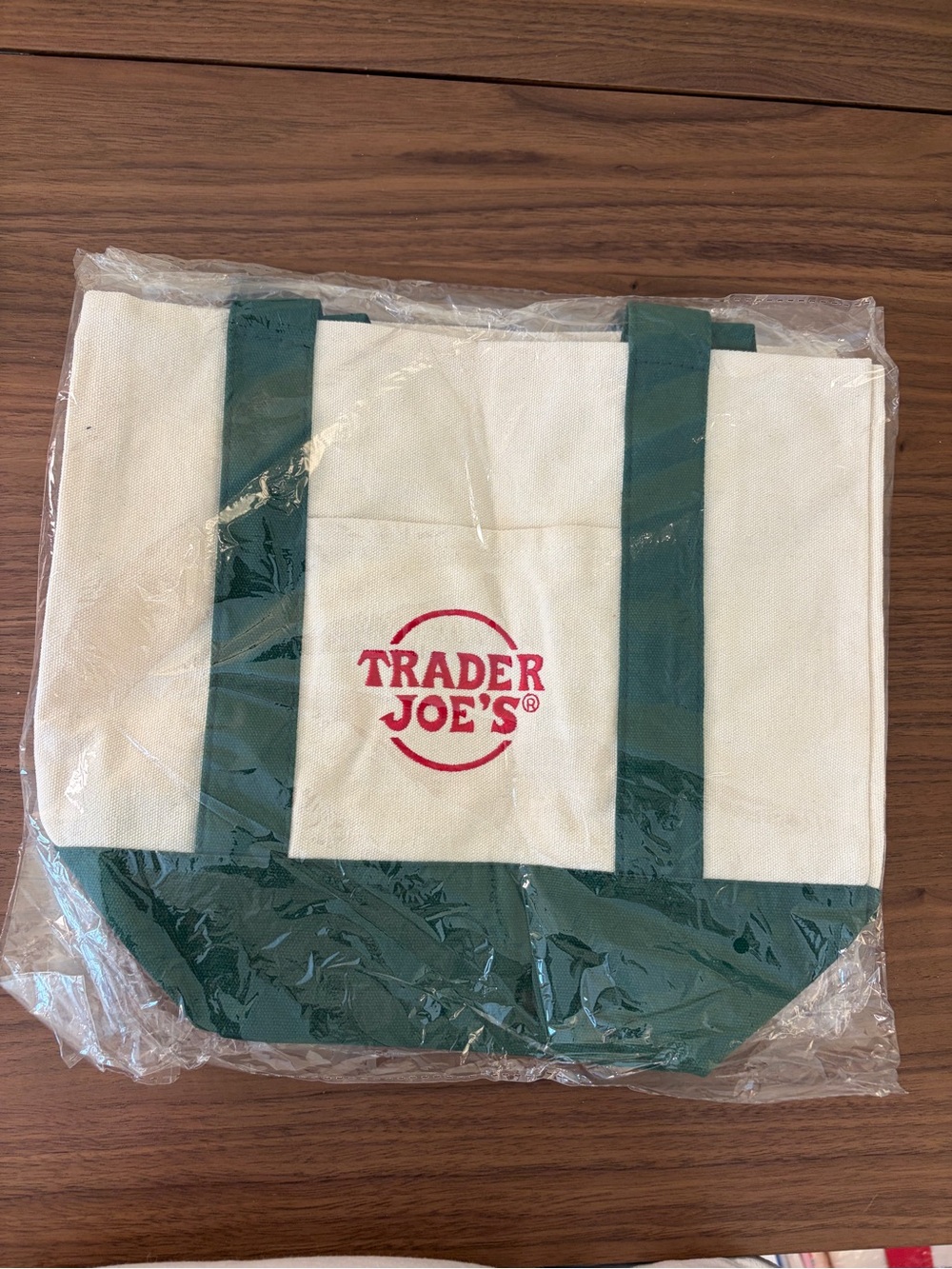 Trader Joe’s Mini Canvas Tote Bag Green New with